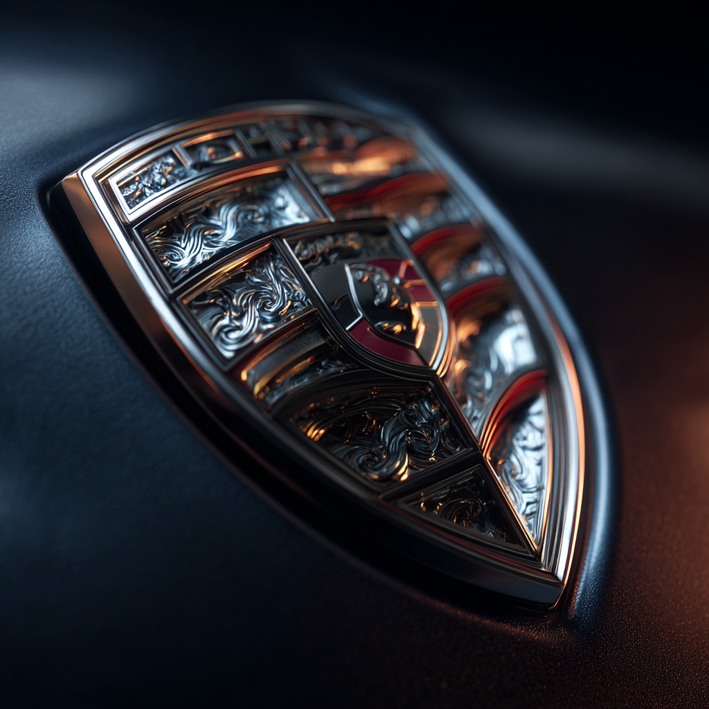 metallic emblem with sharp 