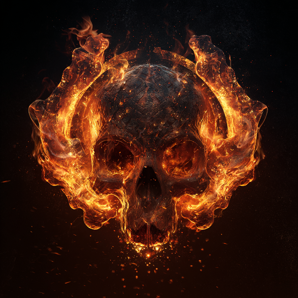 flaming skull gaming emblem