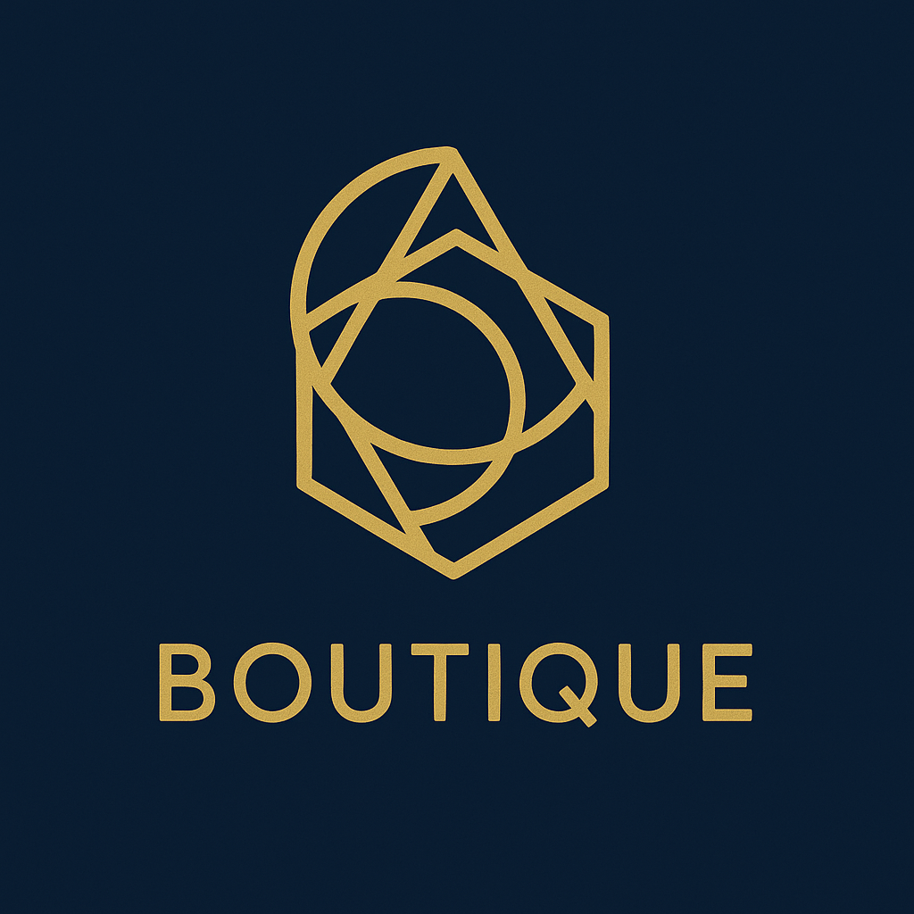 a modern geometric boutique shop logo