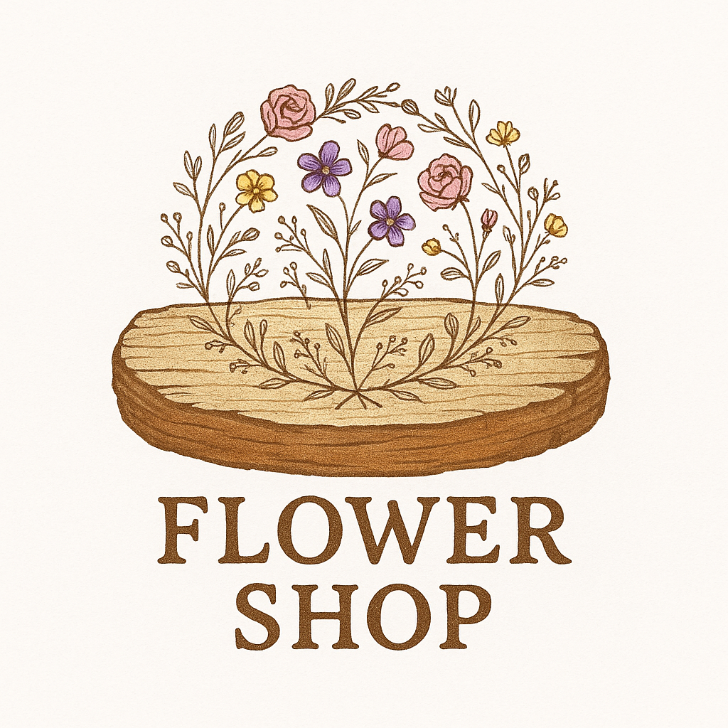 a rustic flower shop logo 2