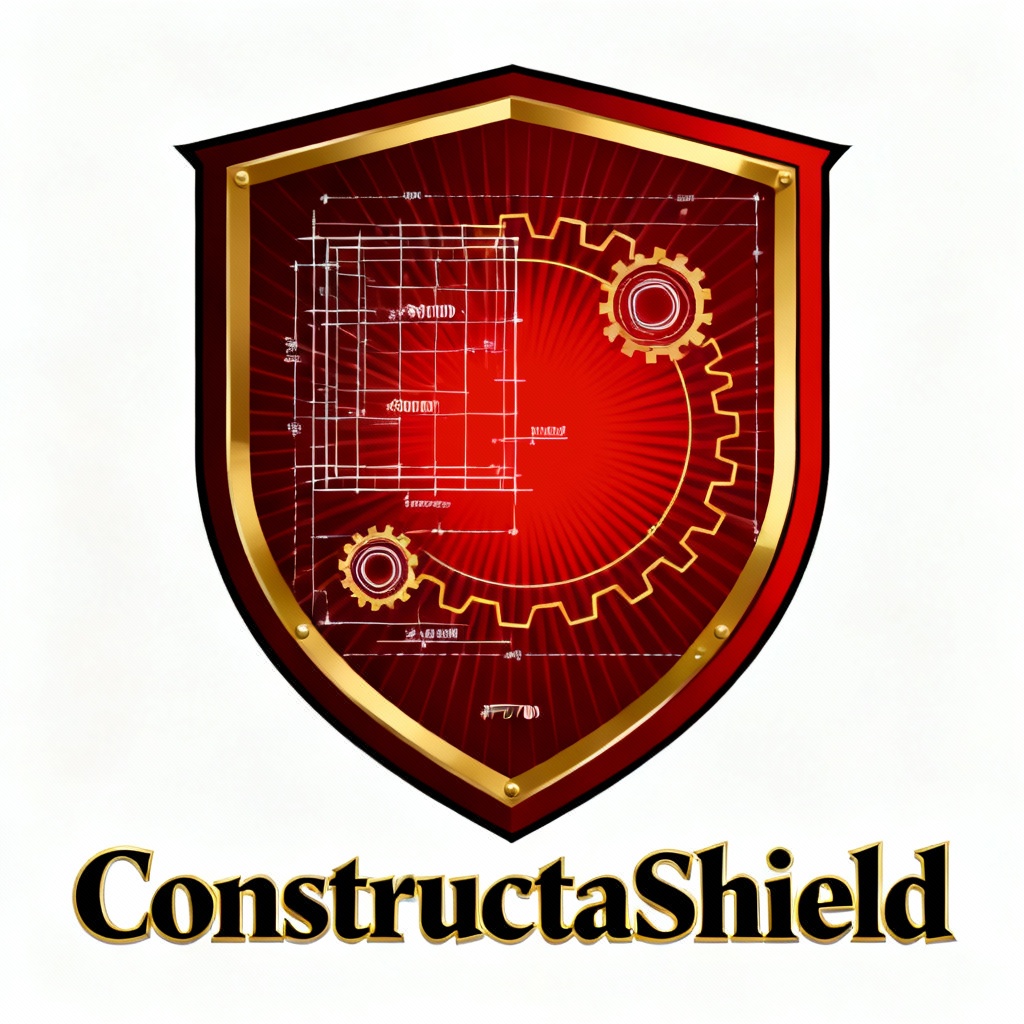 A shield-shaped construction l
