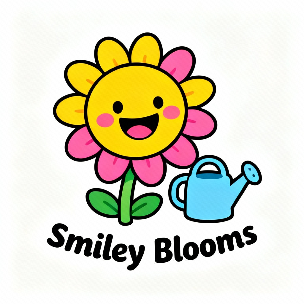 a playful cartoon flower shop logo2