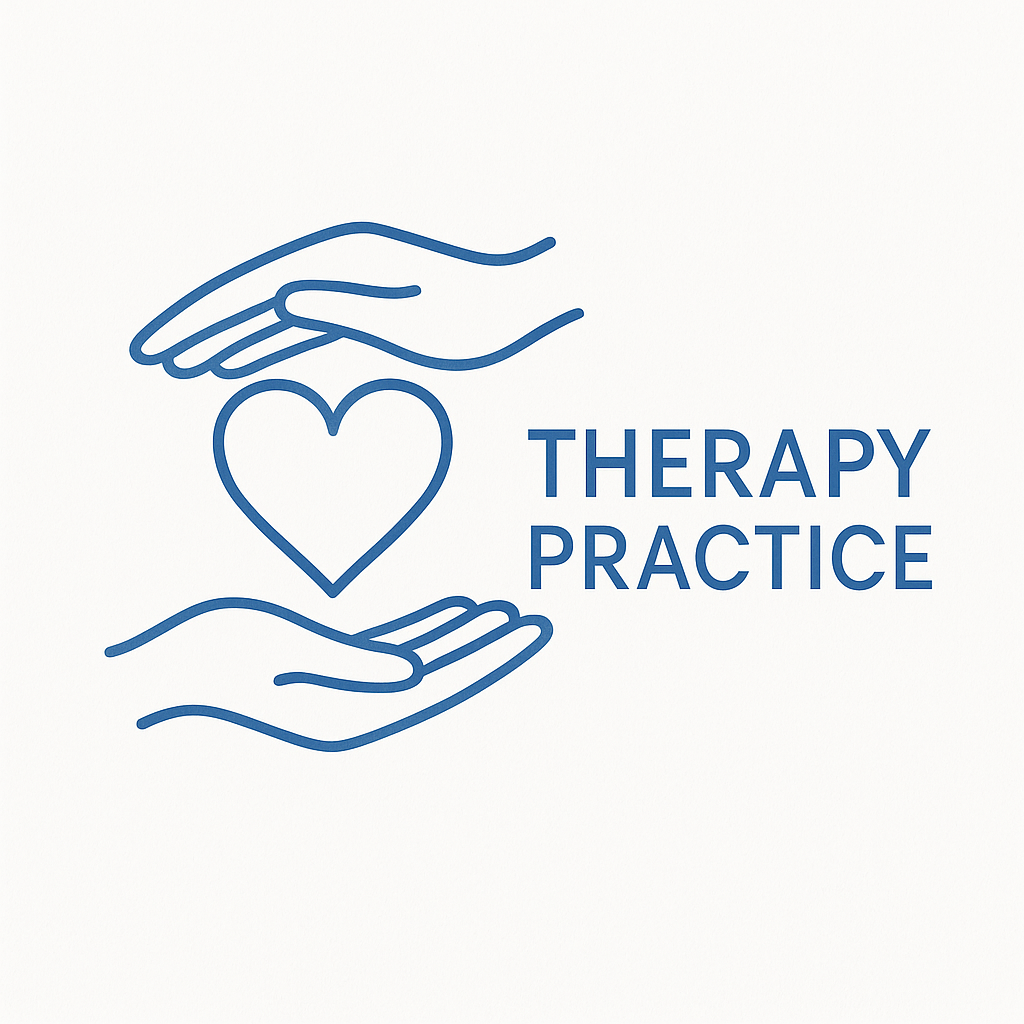 Minimalist line-art therapist logo