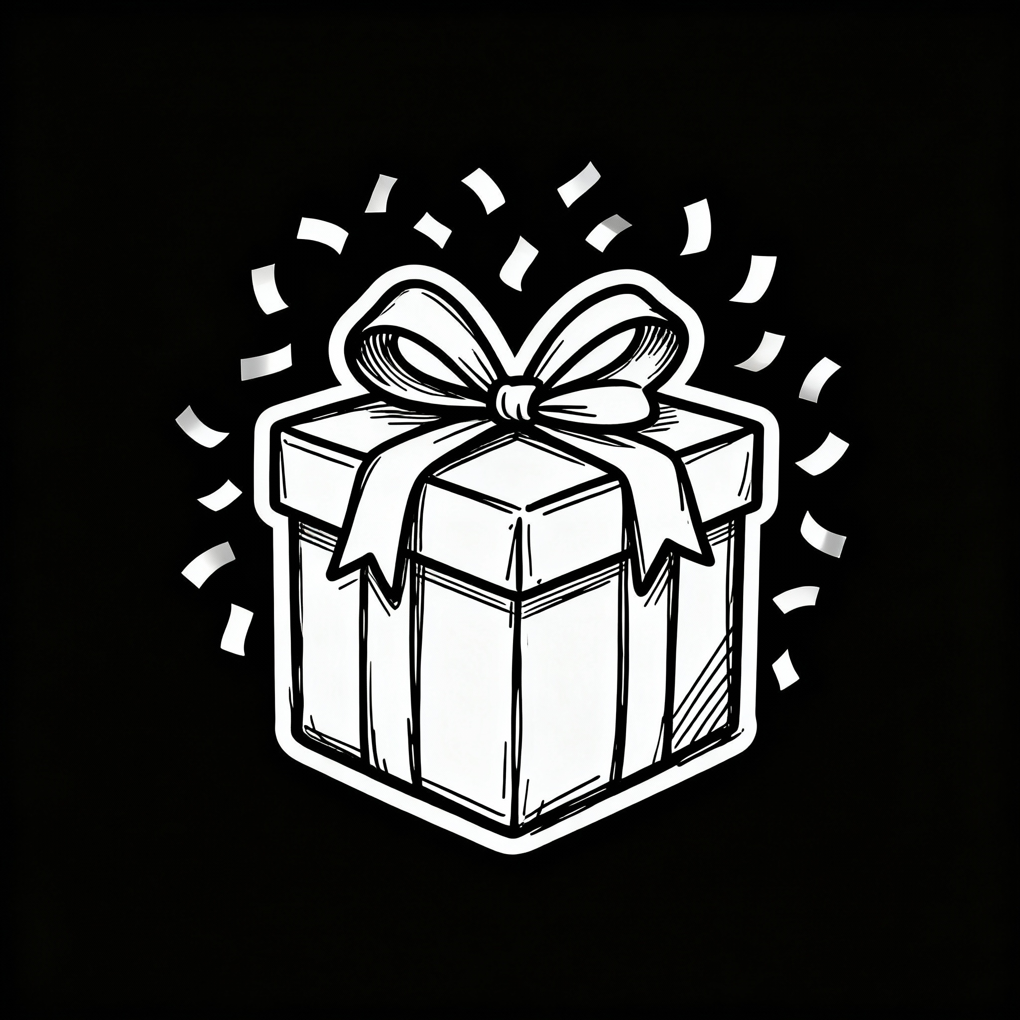 a hand-drawn gift logo black