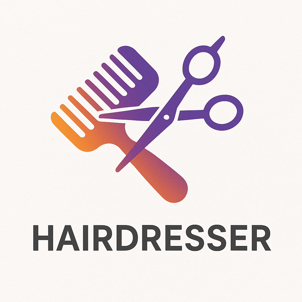 Modern flat icon hairdresser logo