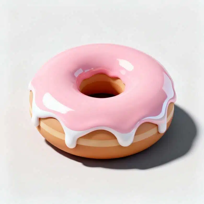 a 3D realistic donut logo
