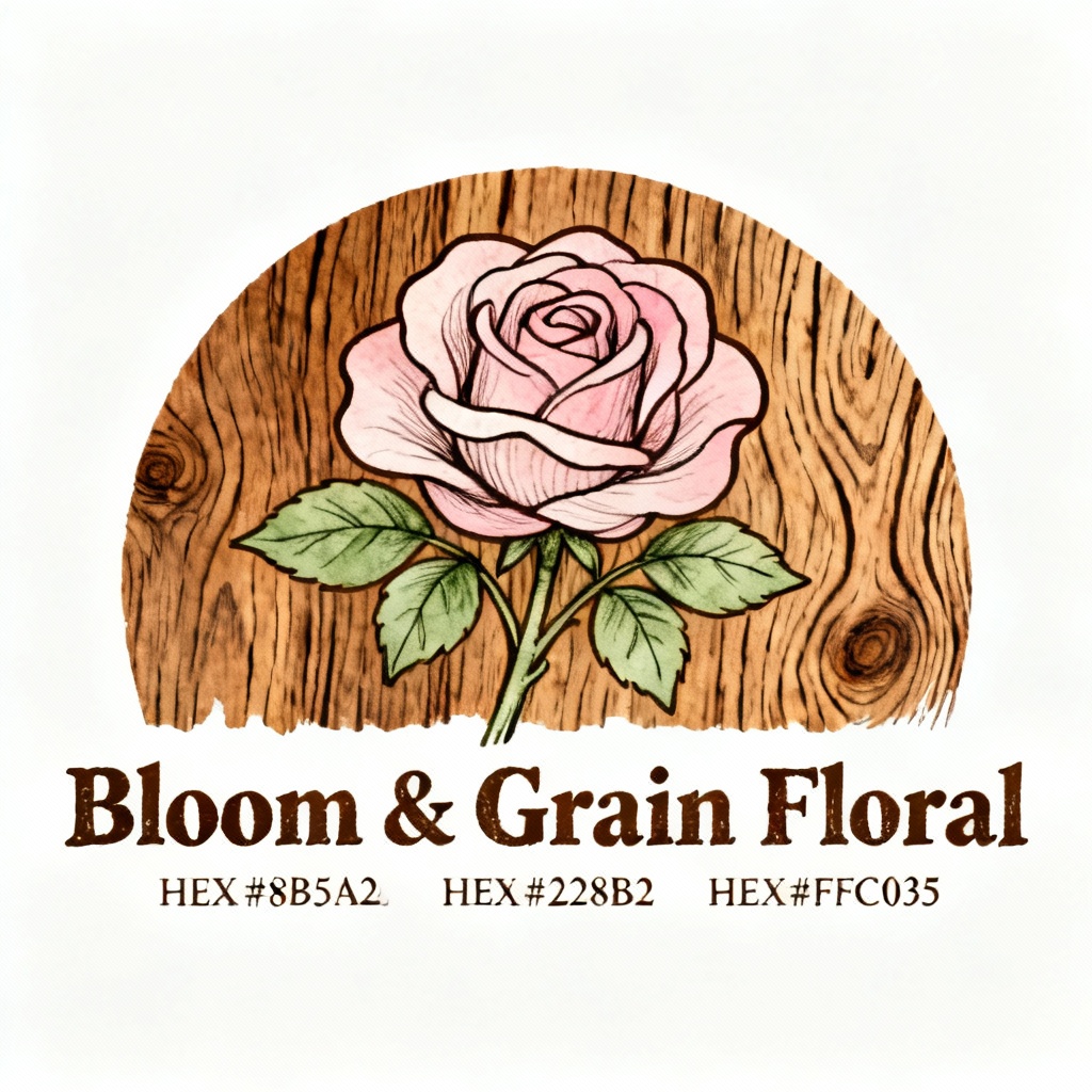 a rustic flower shop logo 
