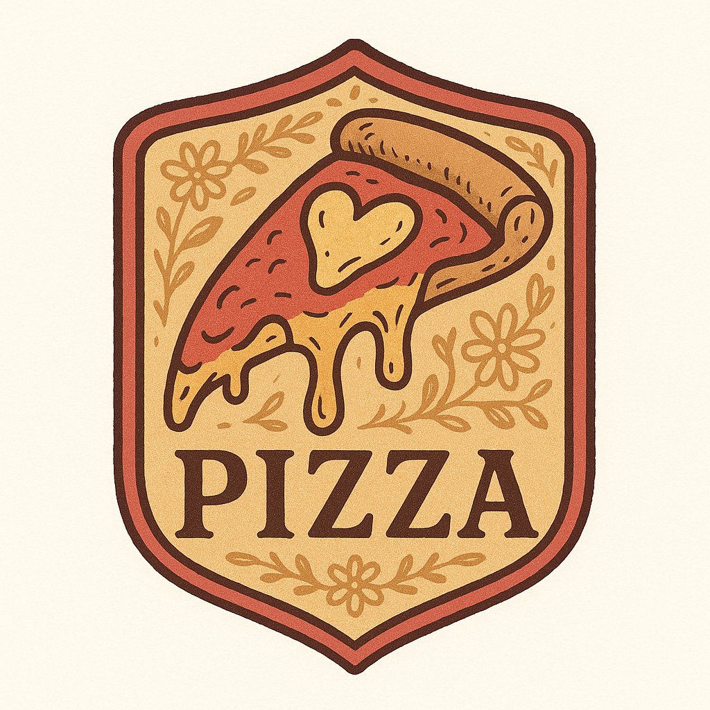 Hand-drawn style pizza logo 02