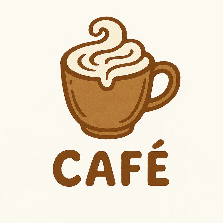 Hand-drawn latte cup logo 02