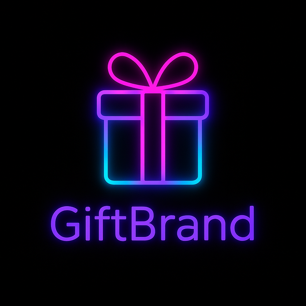 a neon gift logo