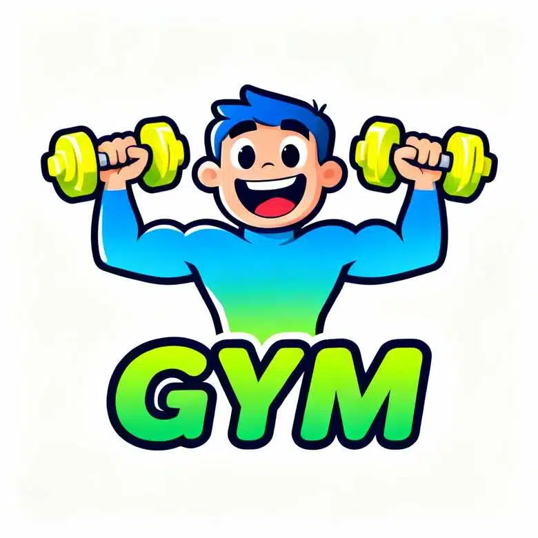 playful cartoon gym mascot logo 2