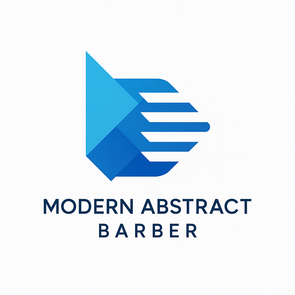 Modern minimal abstract barber logo 02