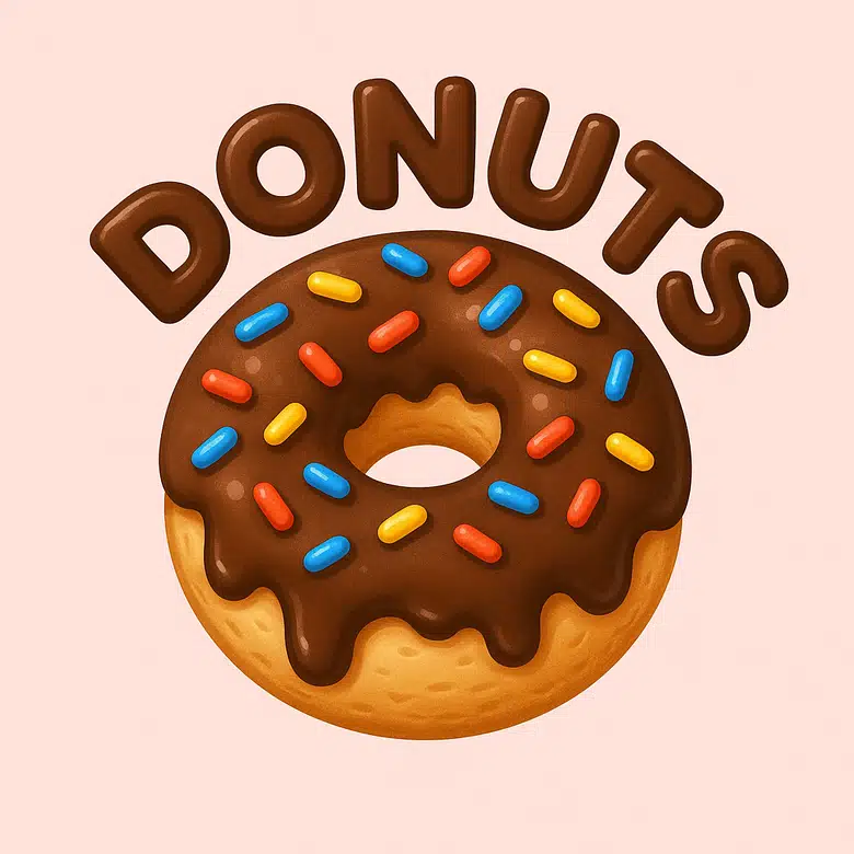 a 3D donut logo