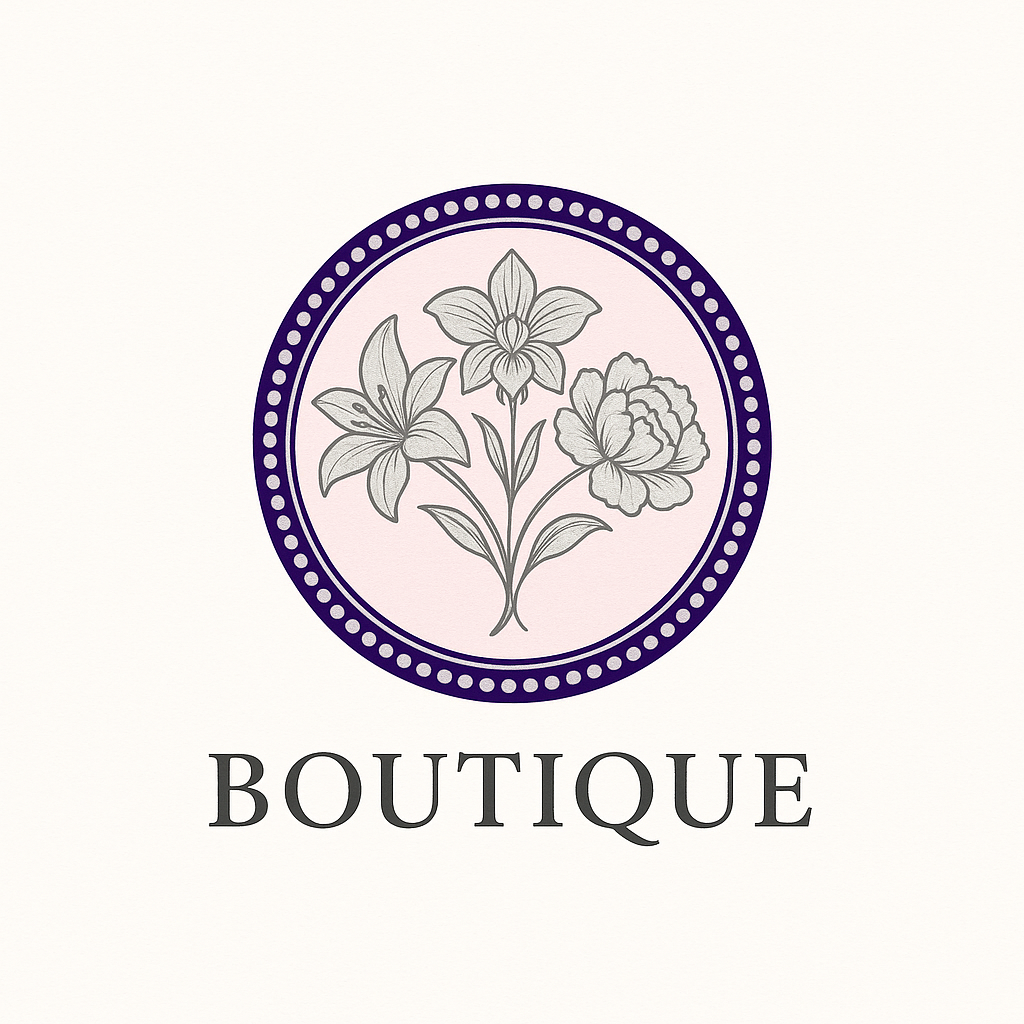 a circular boutique shop logo