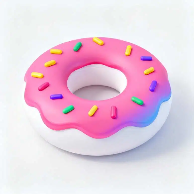 a cute cartoon donut logo