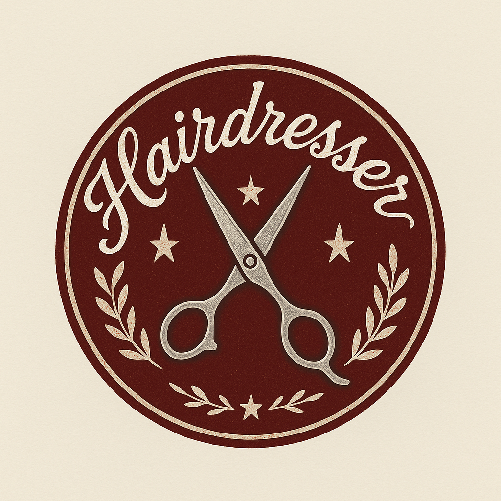 Retro emblem hairdresser logo 04