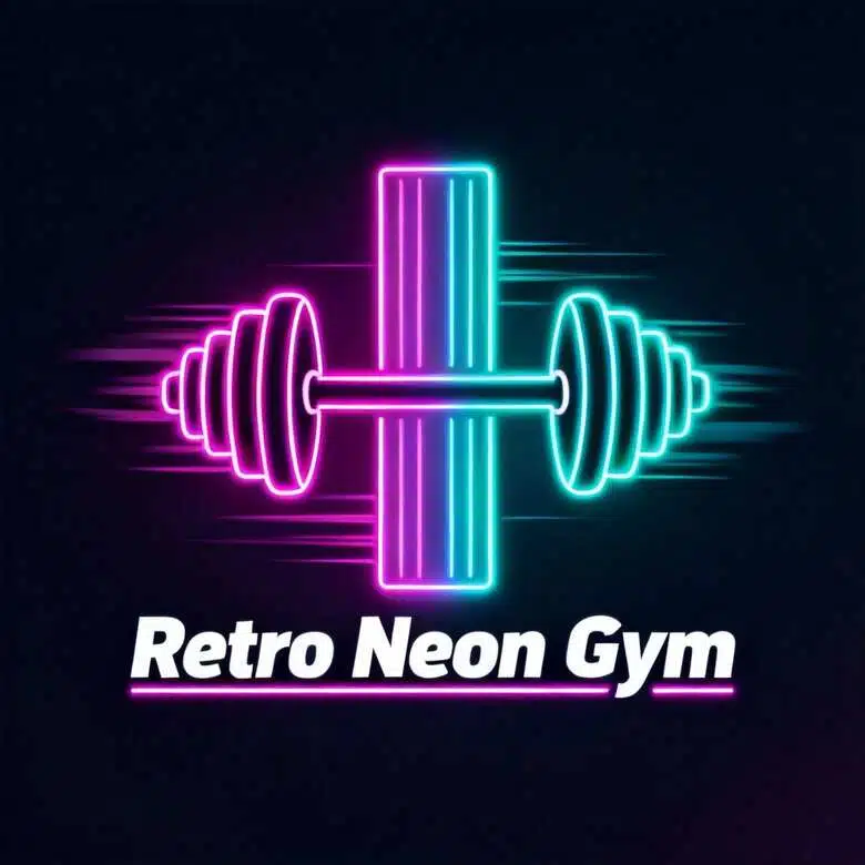 retro neon gym logo 1