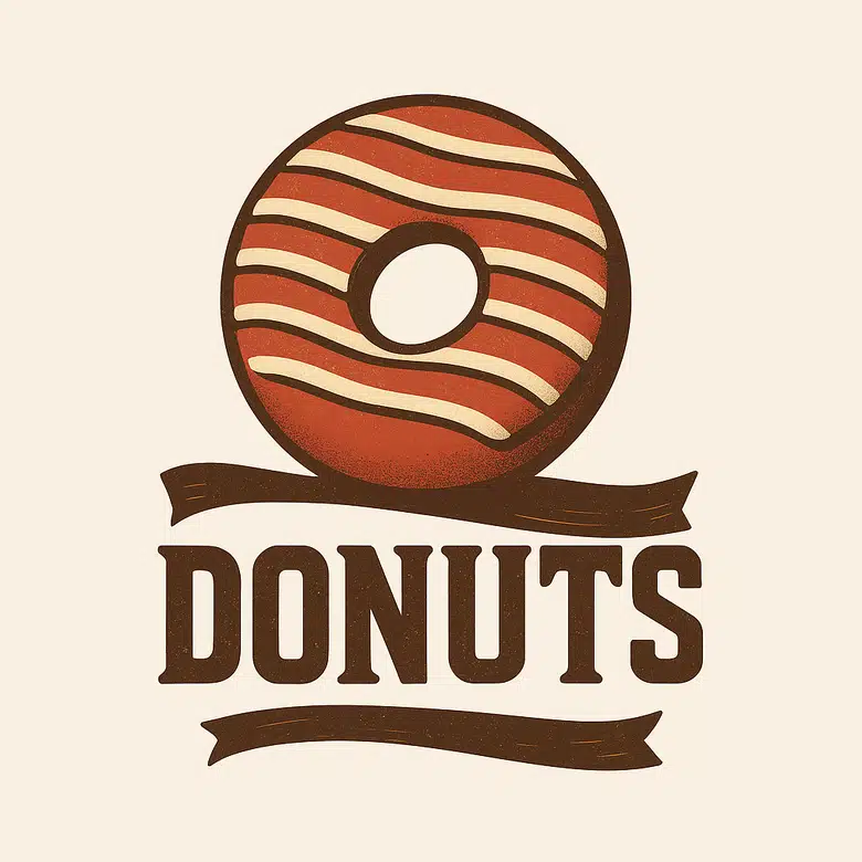 a retro-style donut logo