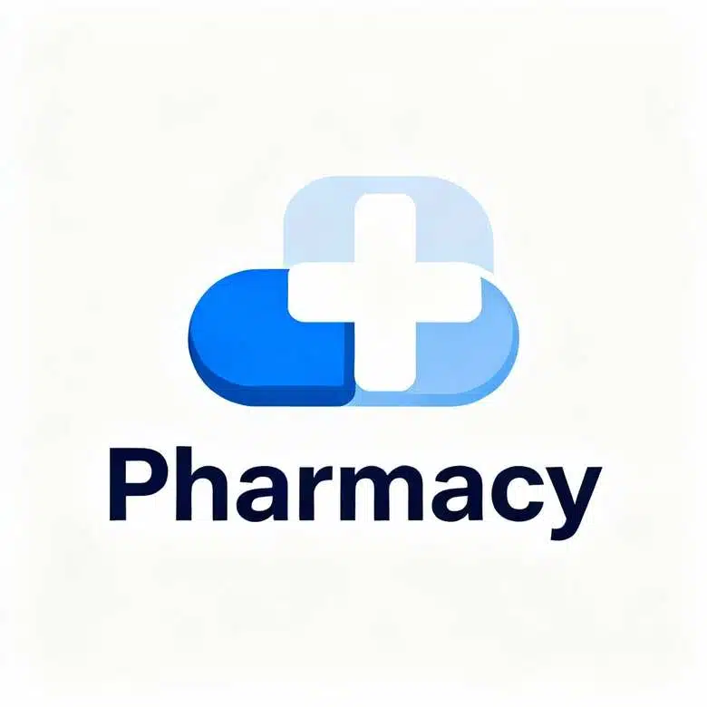 Modern flat icon pharmacy logo