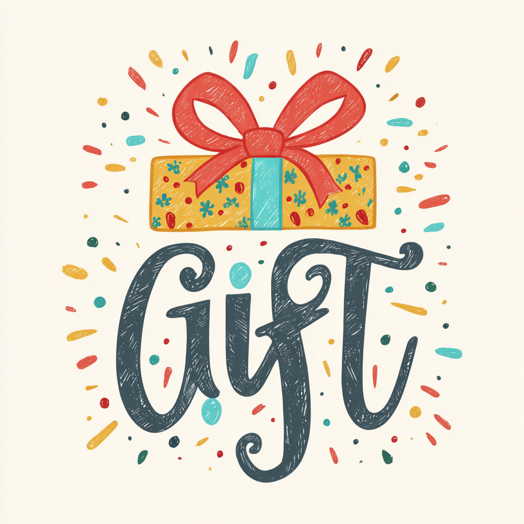 a hand-drawn gift logo14