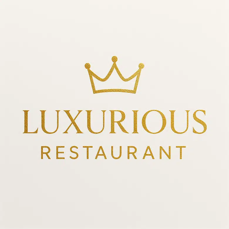 Golden Luxurious Restaurant Logo