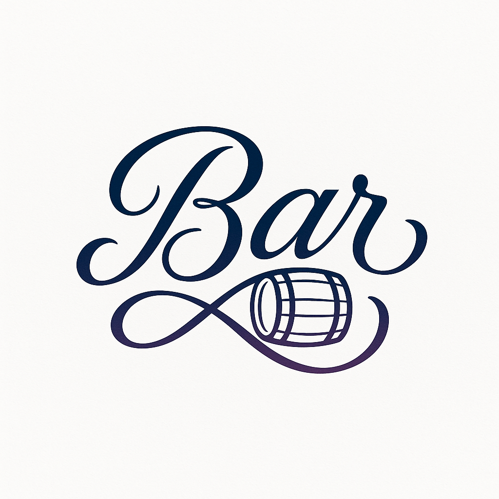 hand-lettered bar logo
