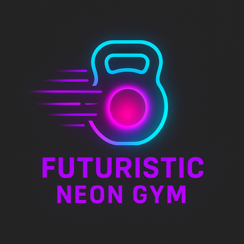 futuristic neon-style gym logo 2
