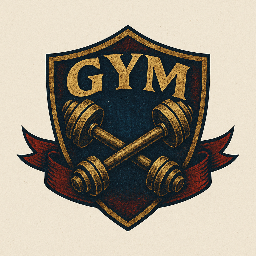 retro badge-style gym logo 1