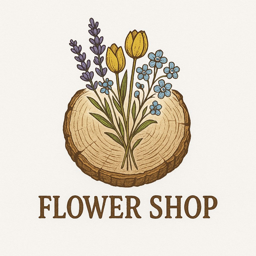 a rustic flower shop logo 1