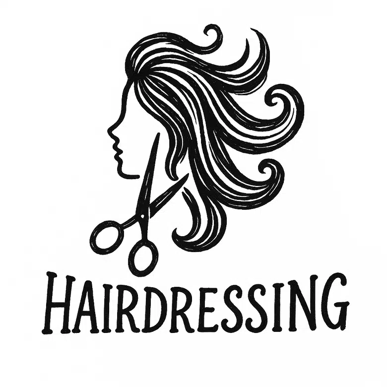 Hand-drawn hairdresser logo