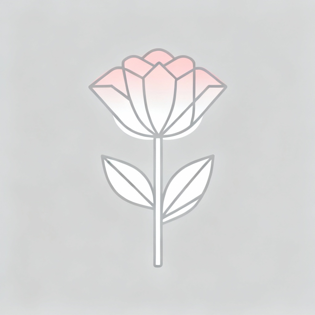 a minimalist line art flower shop logo pink