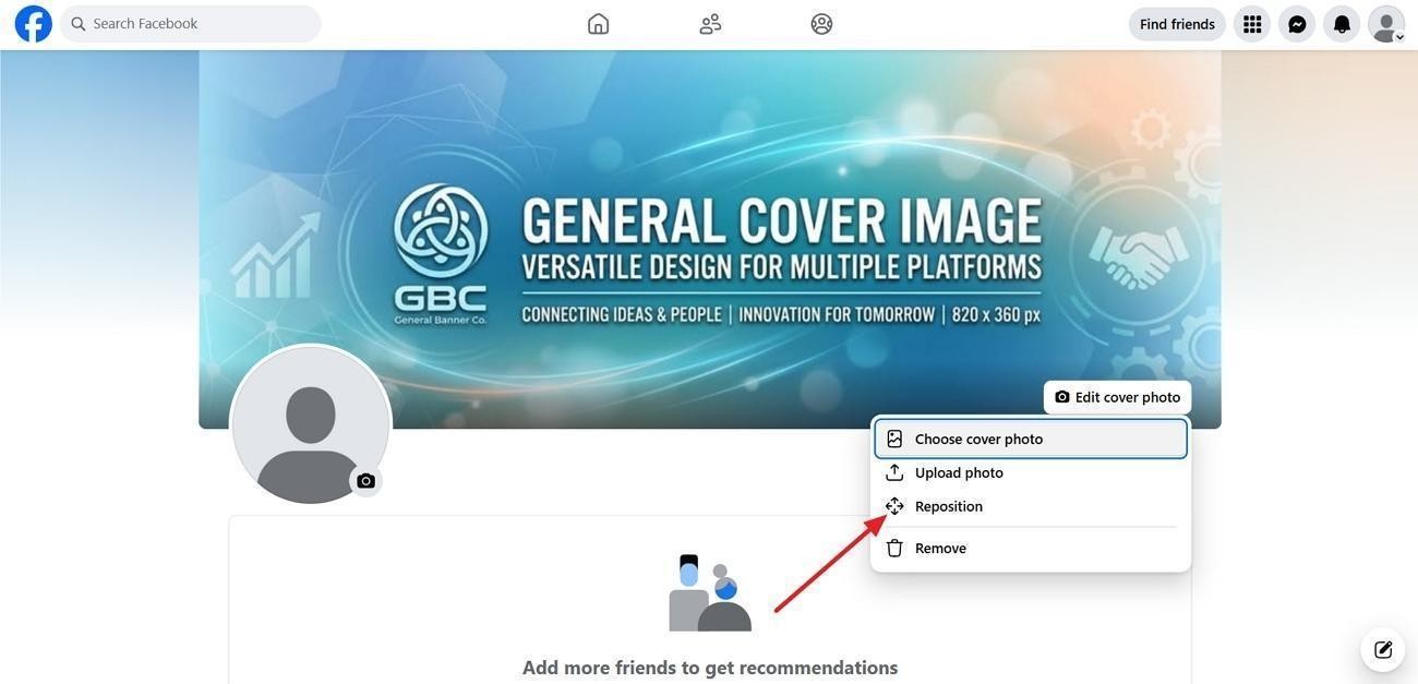 reposition facebook cover image hidden elements
