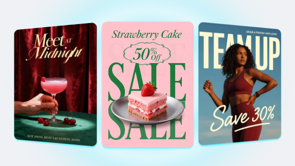 AI-designed poster layouts generated by X-Design’s creative visual agent.