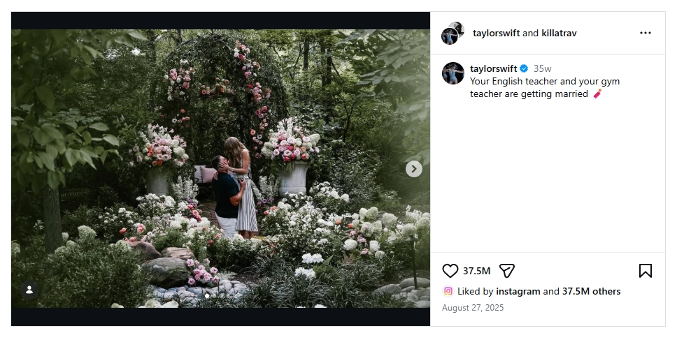 Taylor Swift & Travis Kelce engagement announcement