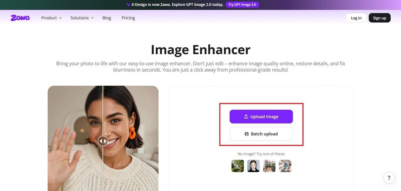 Upload image in Zawa