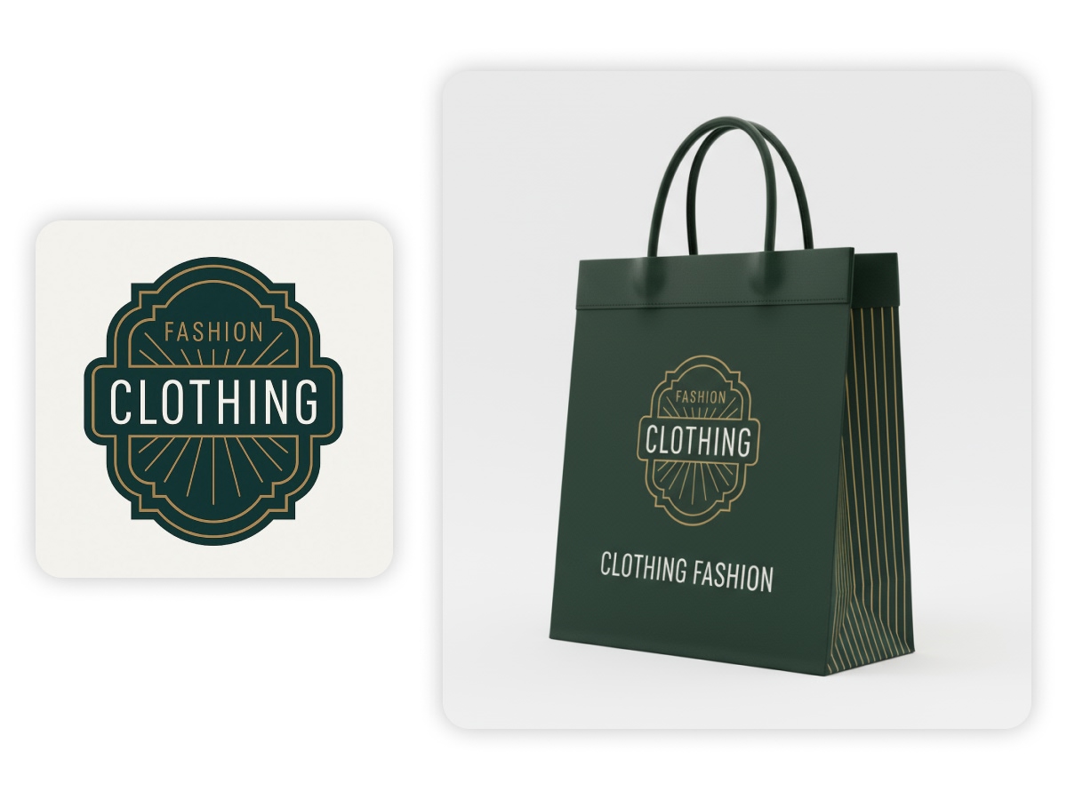 logos on Boxes and shopping bags