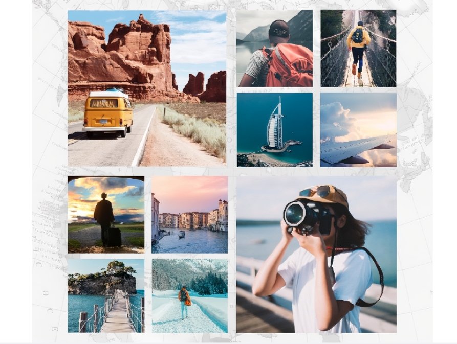 Travel collage grid