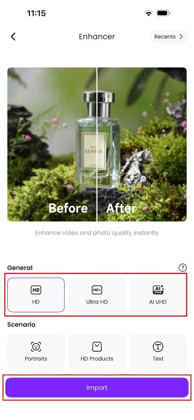 import video in zawa app 