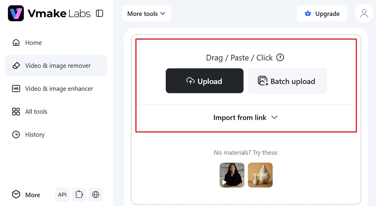 text upload video to vmake ai