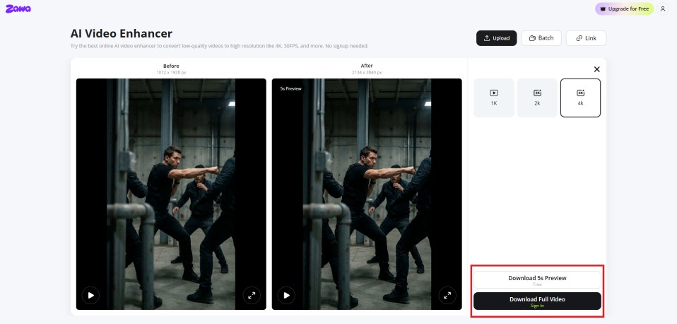 Download your enhanced video