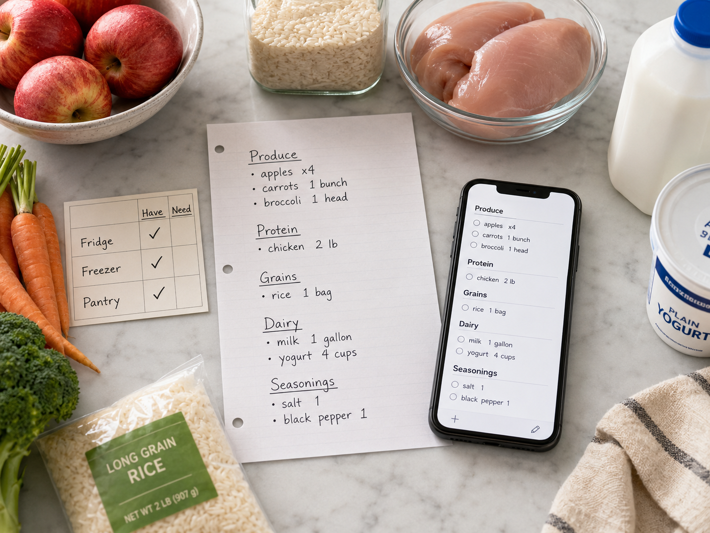 RoboNeo AI Meal Planner grocery list