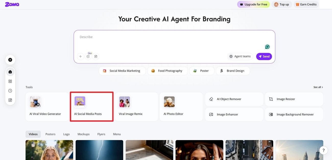 access social media post generator zawa