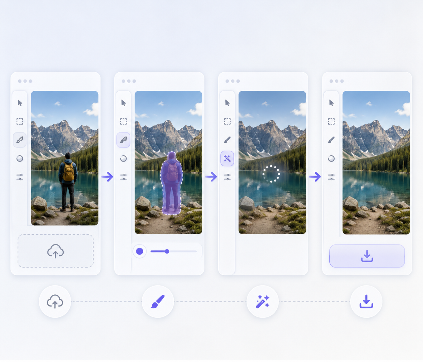 Steps to erase something from a picture with an AI photo remover tool