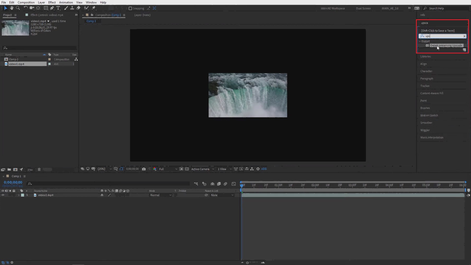 Apply the upscaling effect