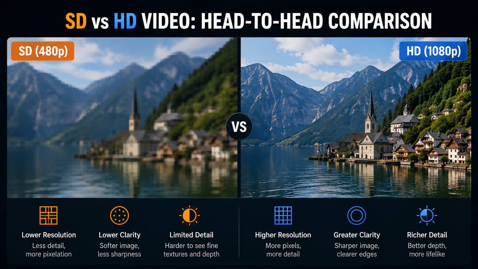 SD vs HD video comparison