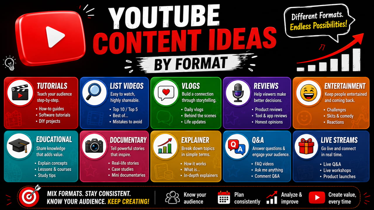YouTube Content Ideas by Format