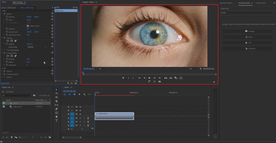 Export your sharpened video