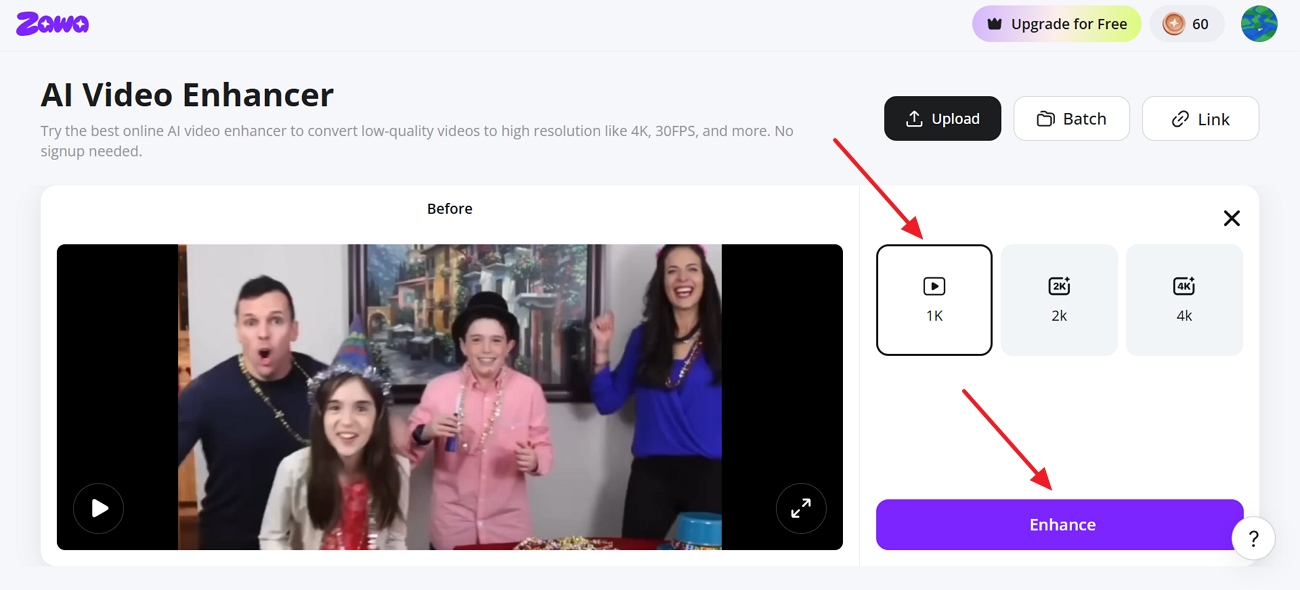 select video enhancement quality