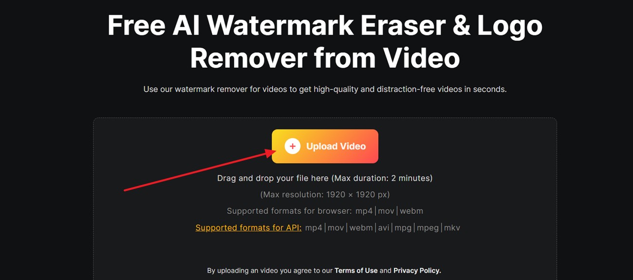 text upload video to watermark remover