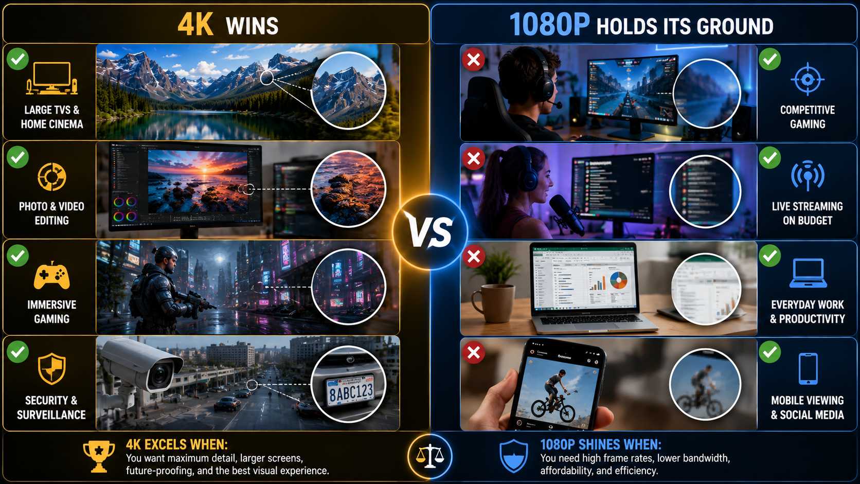 Where 4K Wins and Where 1080p Wins